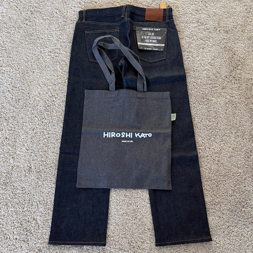 Hiroshi Kato Men’s Straight Jeans in Dark Indigo